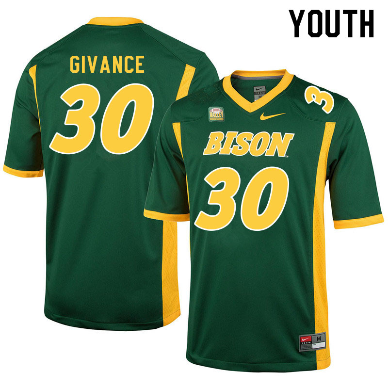 Youth #30 Darius Givance North Dakota State Bison College Football Jerseys Sale-Green
